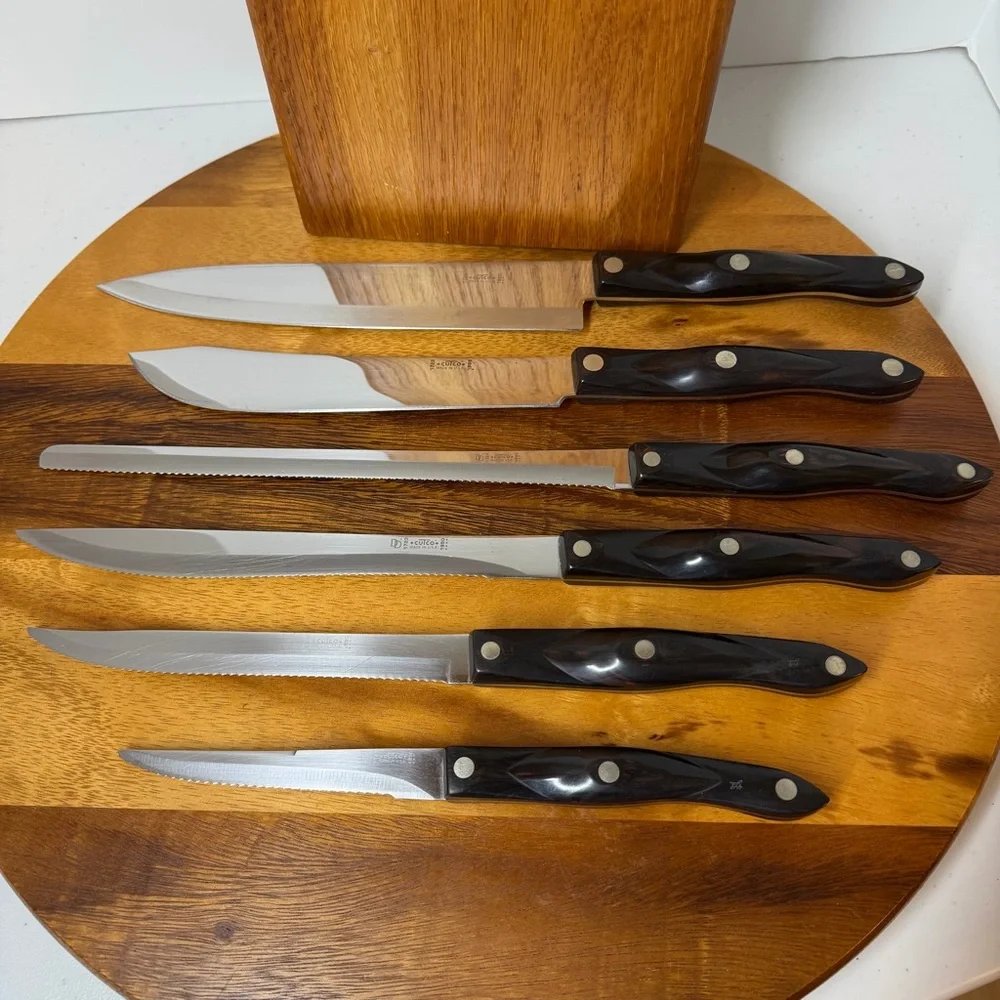 Cutco Knife set from 1989-90, 1721 1722 1723 1724 1725 & 1729 plus Island Block - Picture 3 of 17